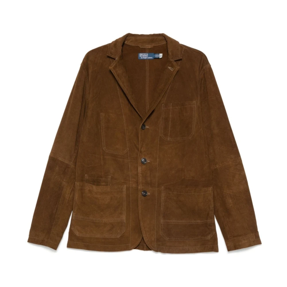 Ralph Lauren Bruine Geiten Suède Blazer Brown Heren
