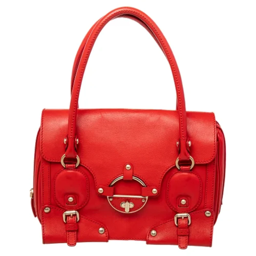 Versace Pre-owned Leather totes Red Dames