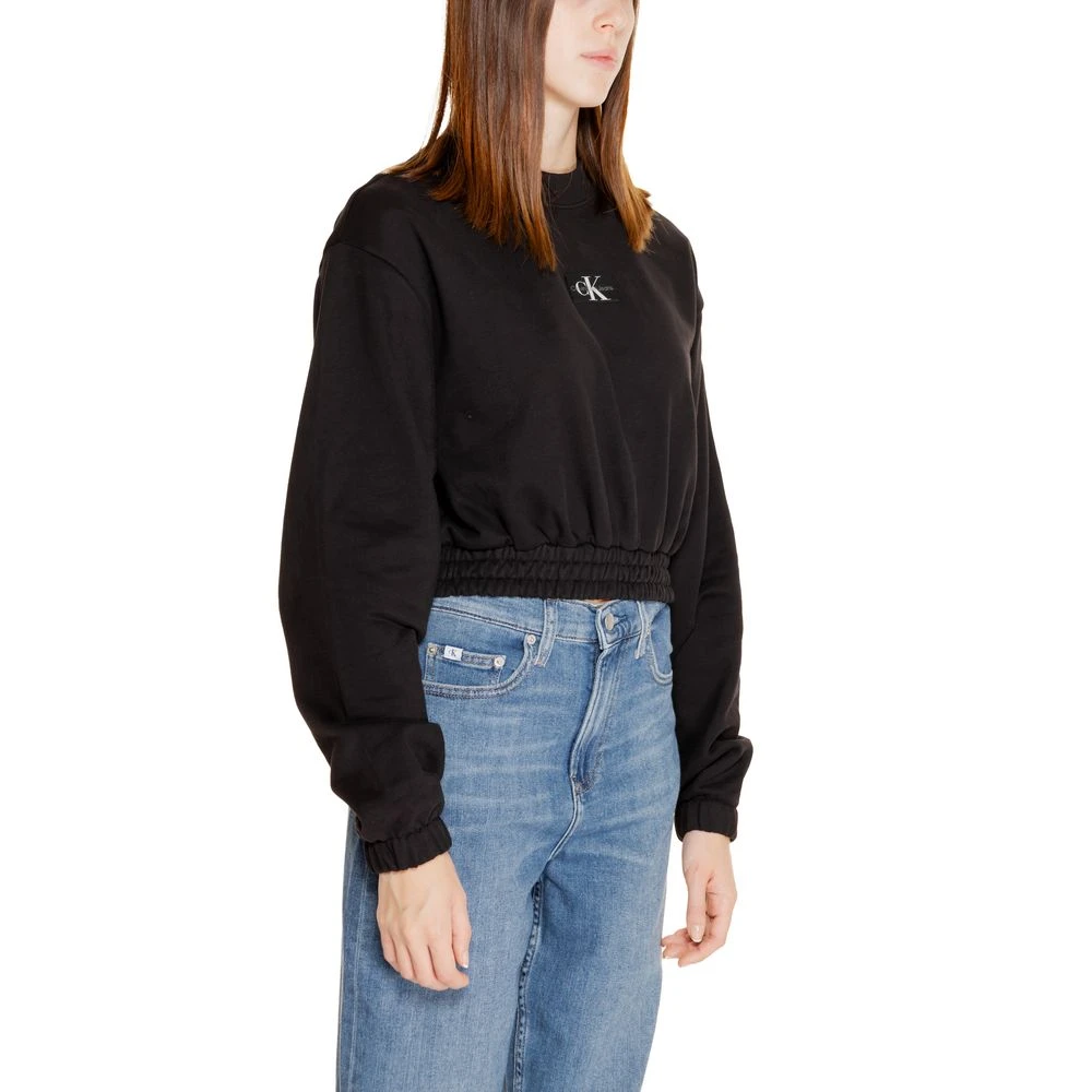 Calvin Klein Jeans Zwarte Katoenen Trui Vrouwen Herfst Winter Collectie Black Dames