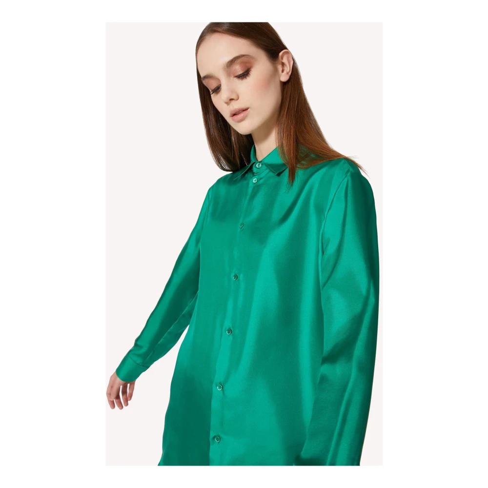 RED Valentino Zijden Shirt Groene Malachiet Standaard Pasvorm Green Dames