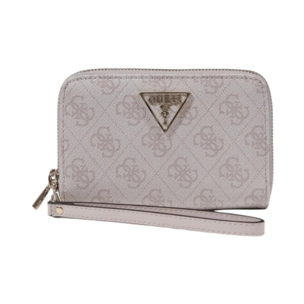 Guess Bedrukte ritsportemonnee Pink Dames