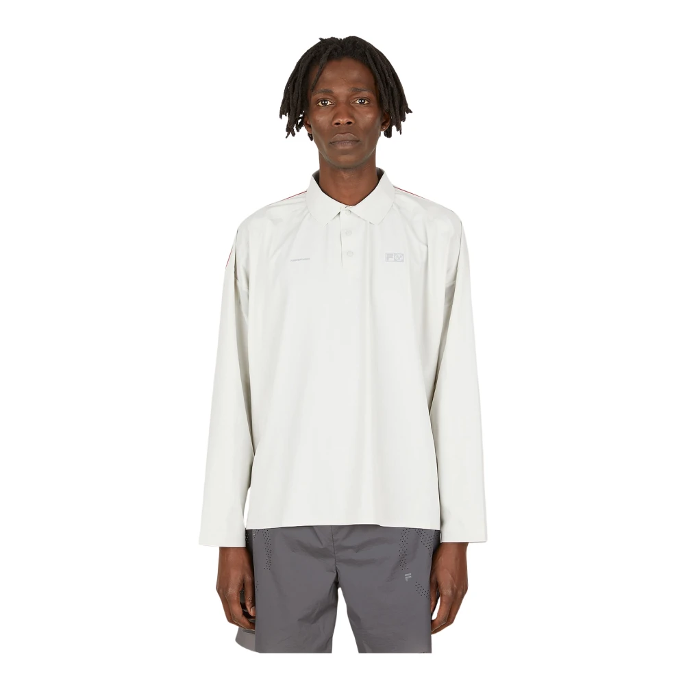 Slam Jam White Polo Shirts, Male, L, Long Sleeve Polo Top