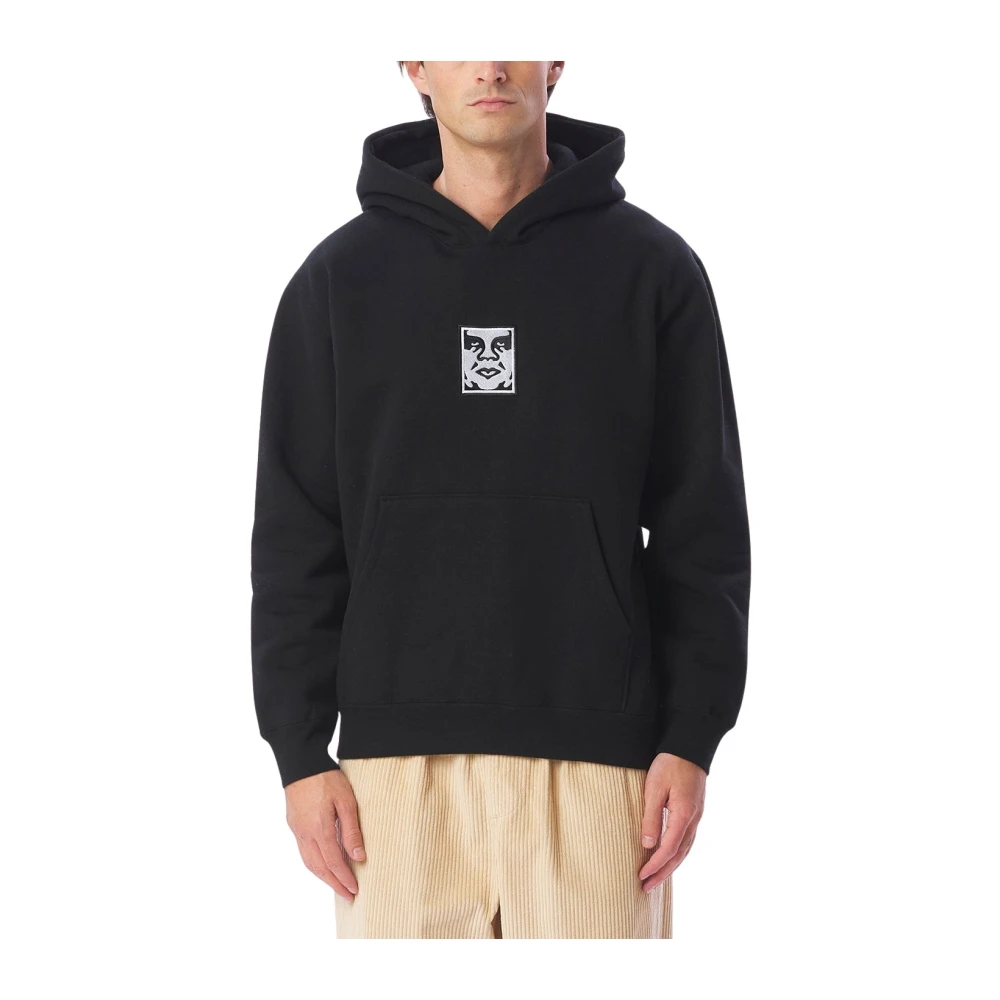 Obey Icon Extra Heavy Hood II Zwart Black Heren