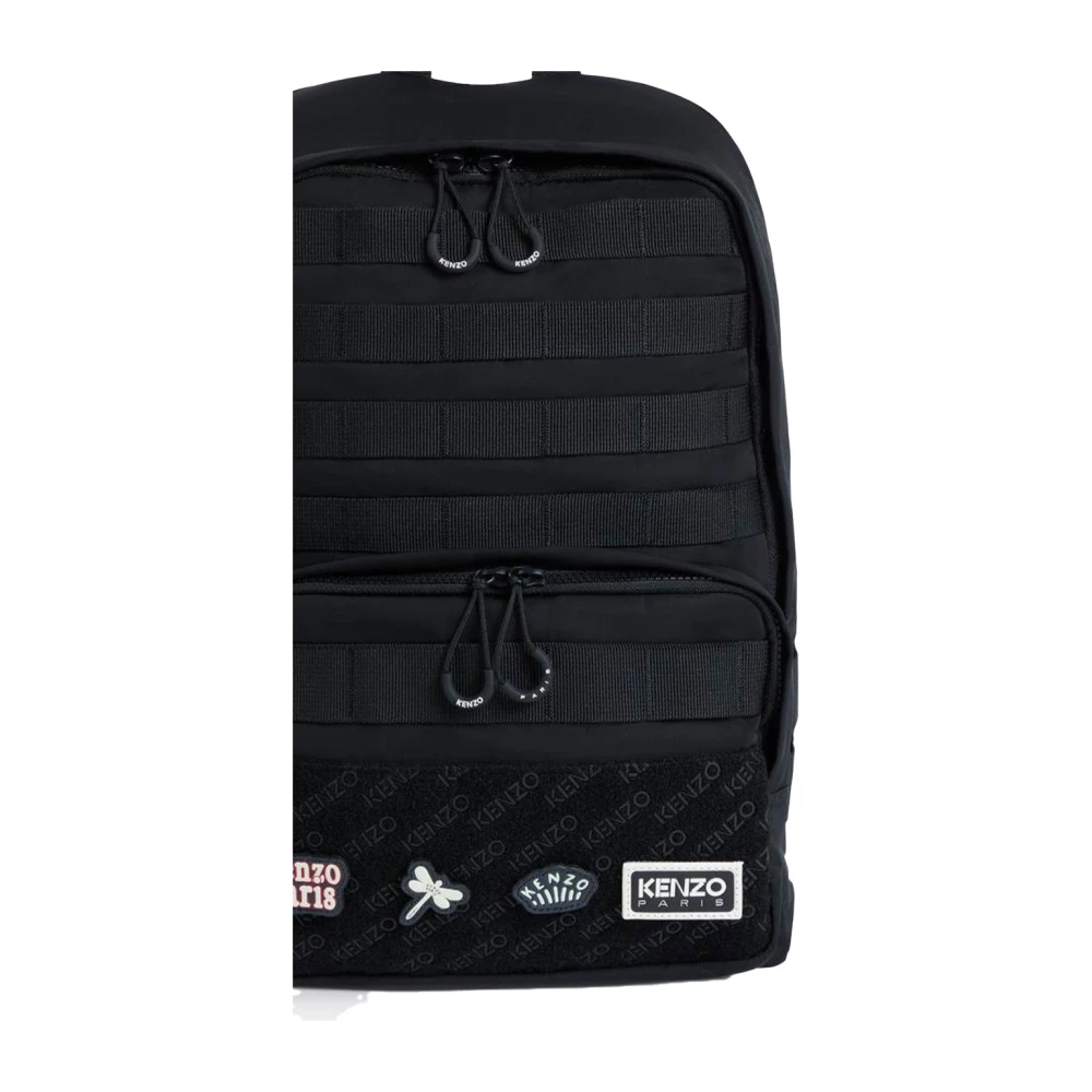 Kenzo Jungle Nylon Rugzak met Verstelbare Banden Black Heren