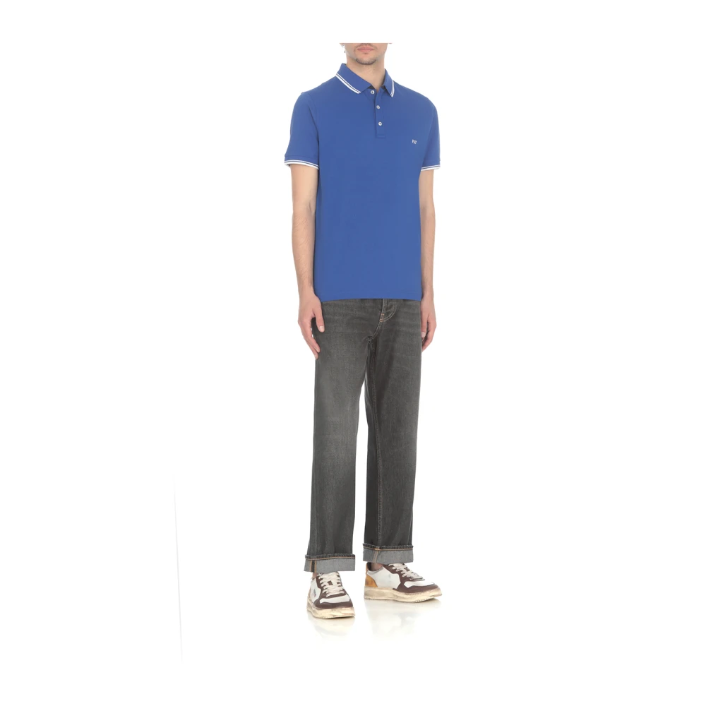 Fay Polo Shirts Blue Heren