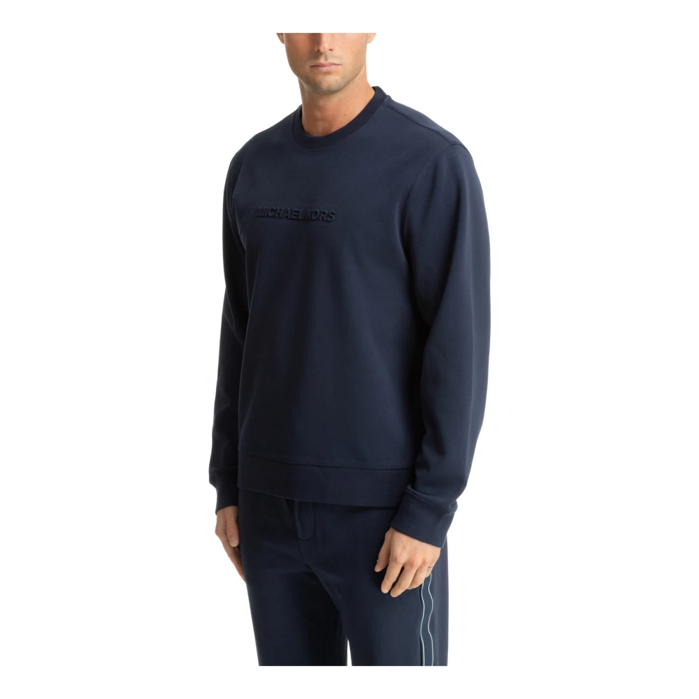 Michael Kors Effen Logo Sweatshirt Blue Heren