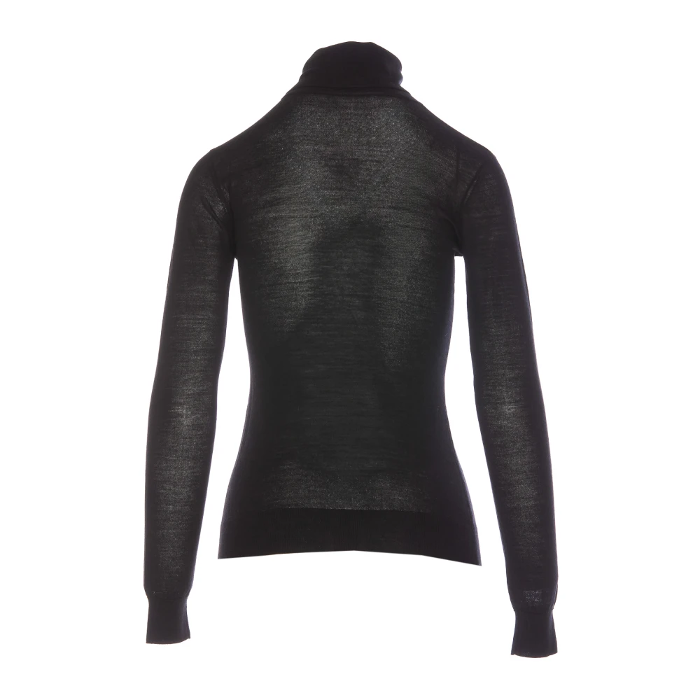 Elisabetta Franchi Zwarte Coltrui Trui Lange Mouwen Black Dames