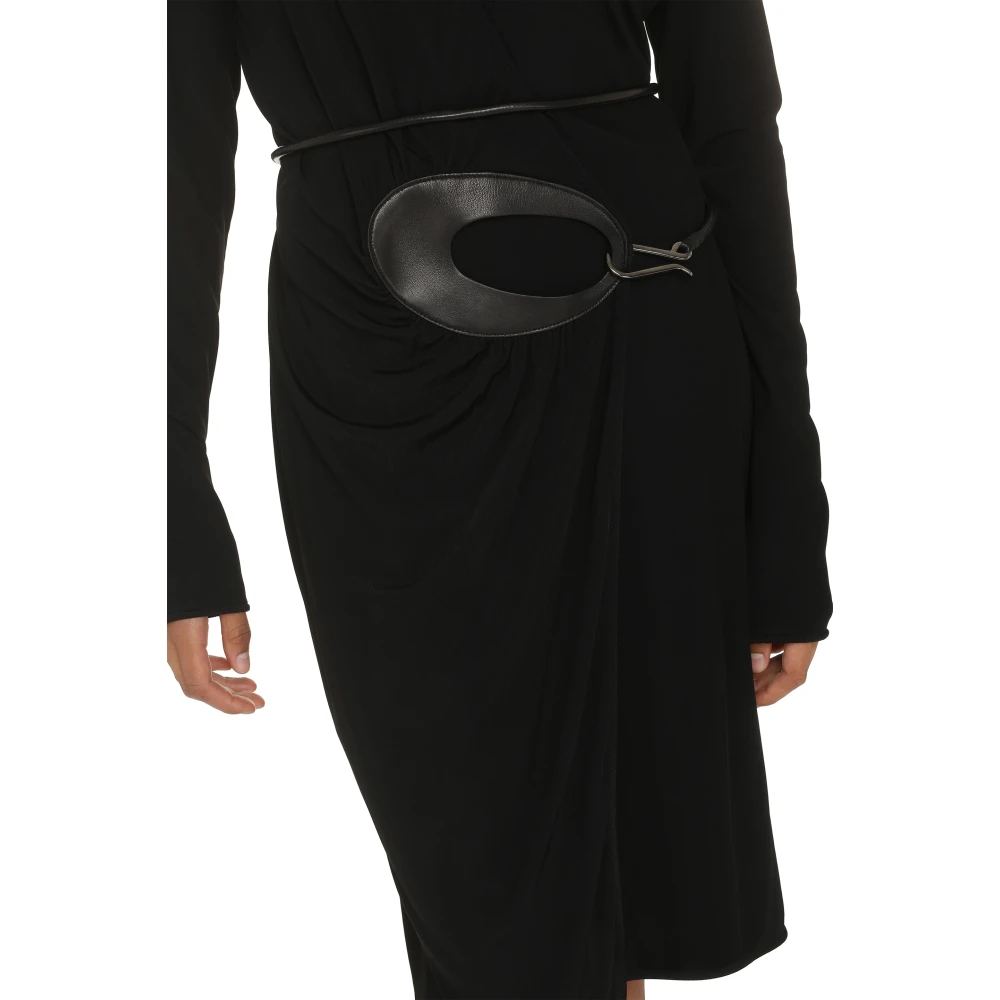 Tom Ford Wikkeljurk met leren details Black Dames