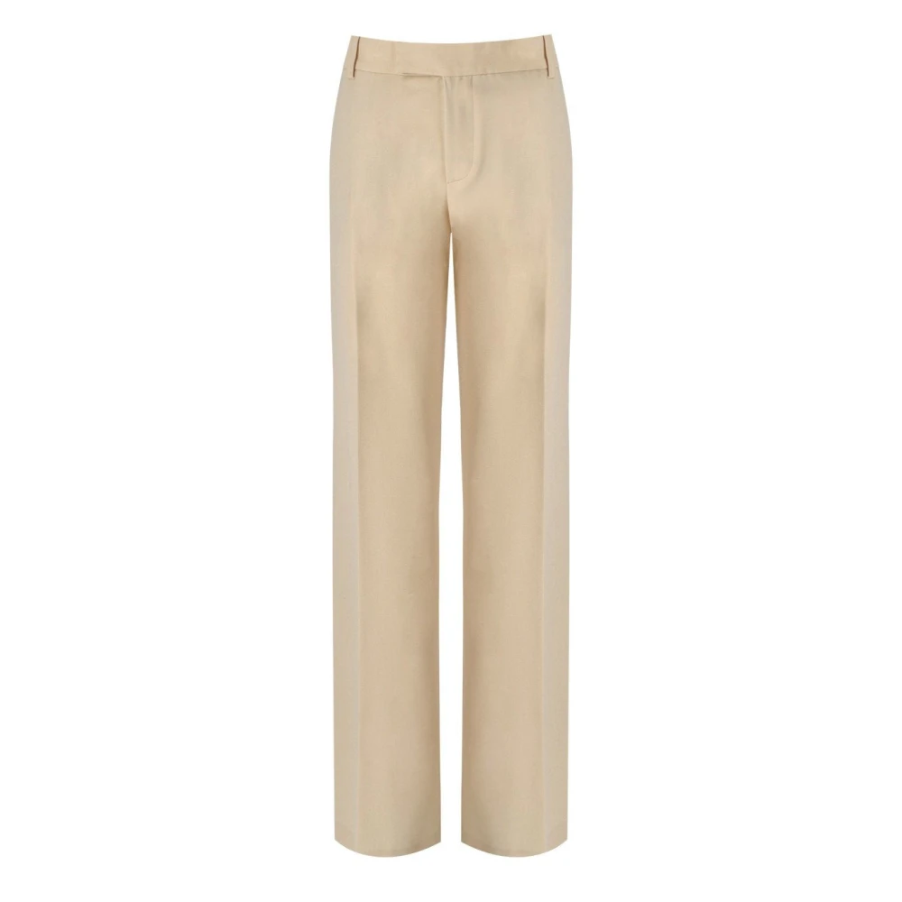 Federica Tosi Women's Beige Butter Wide Leg Trousers - Wide Trousers - Xs - Trousers