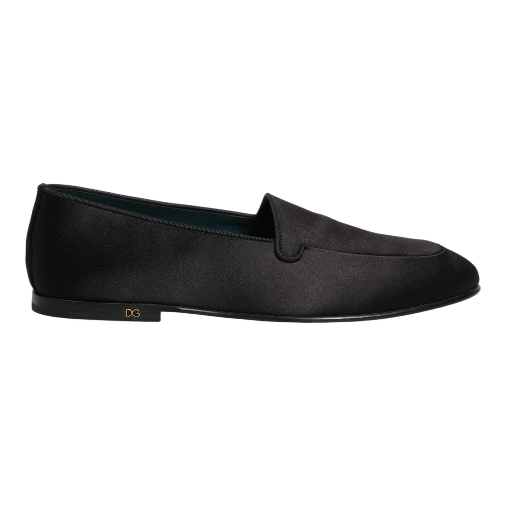 Dolce & Gabbana Mannelijk Zwart Schoenen Heren, 43 Eu, Leer, Loafers Casual Schoenen
