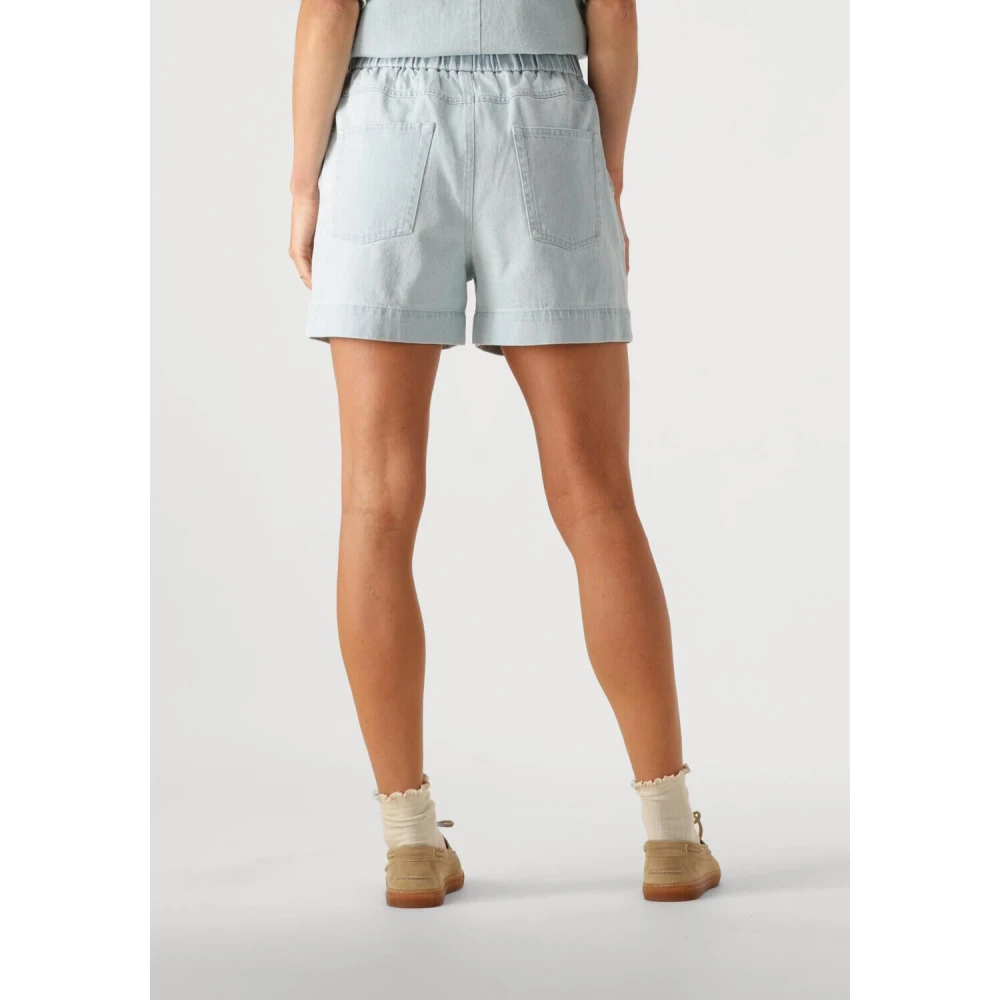 By-Bar Bleached Denim Shorts Blue Dames
