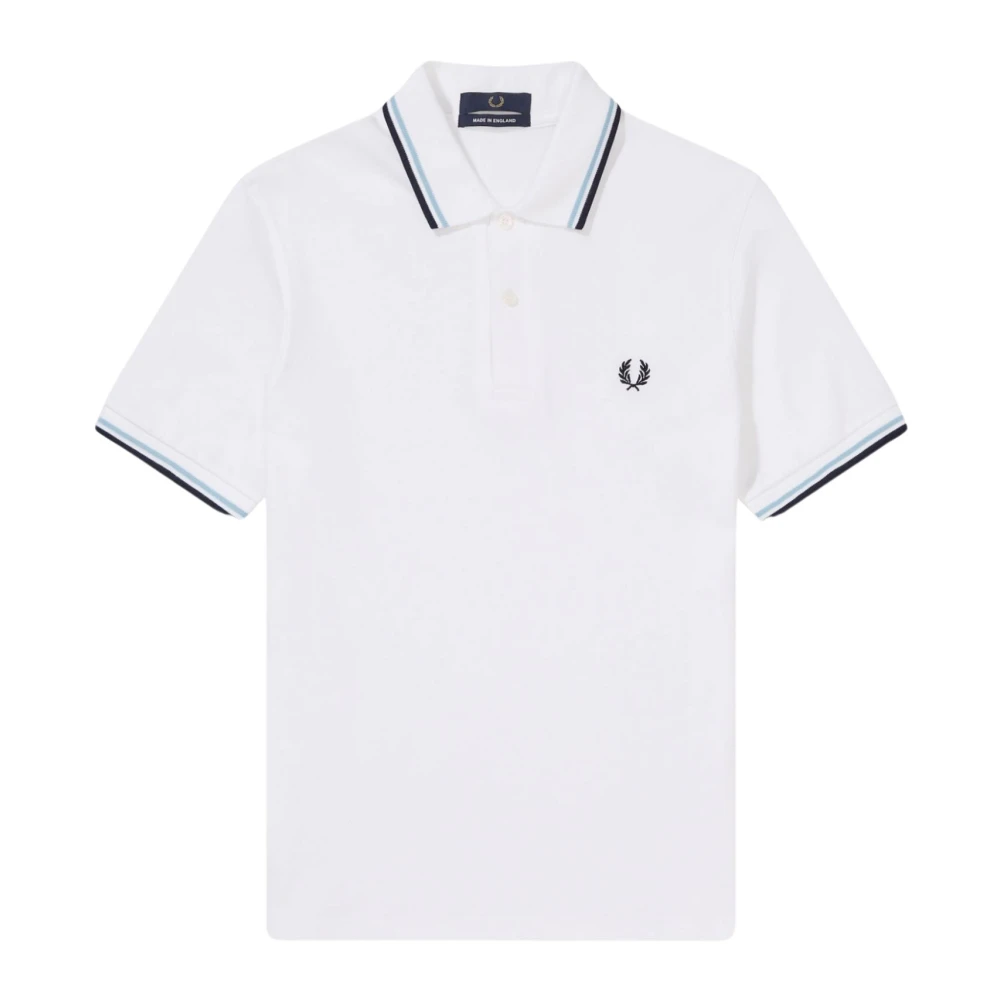 Fred Perry Original Twin Tipped Polo White Ice Navy White Heren