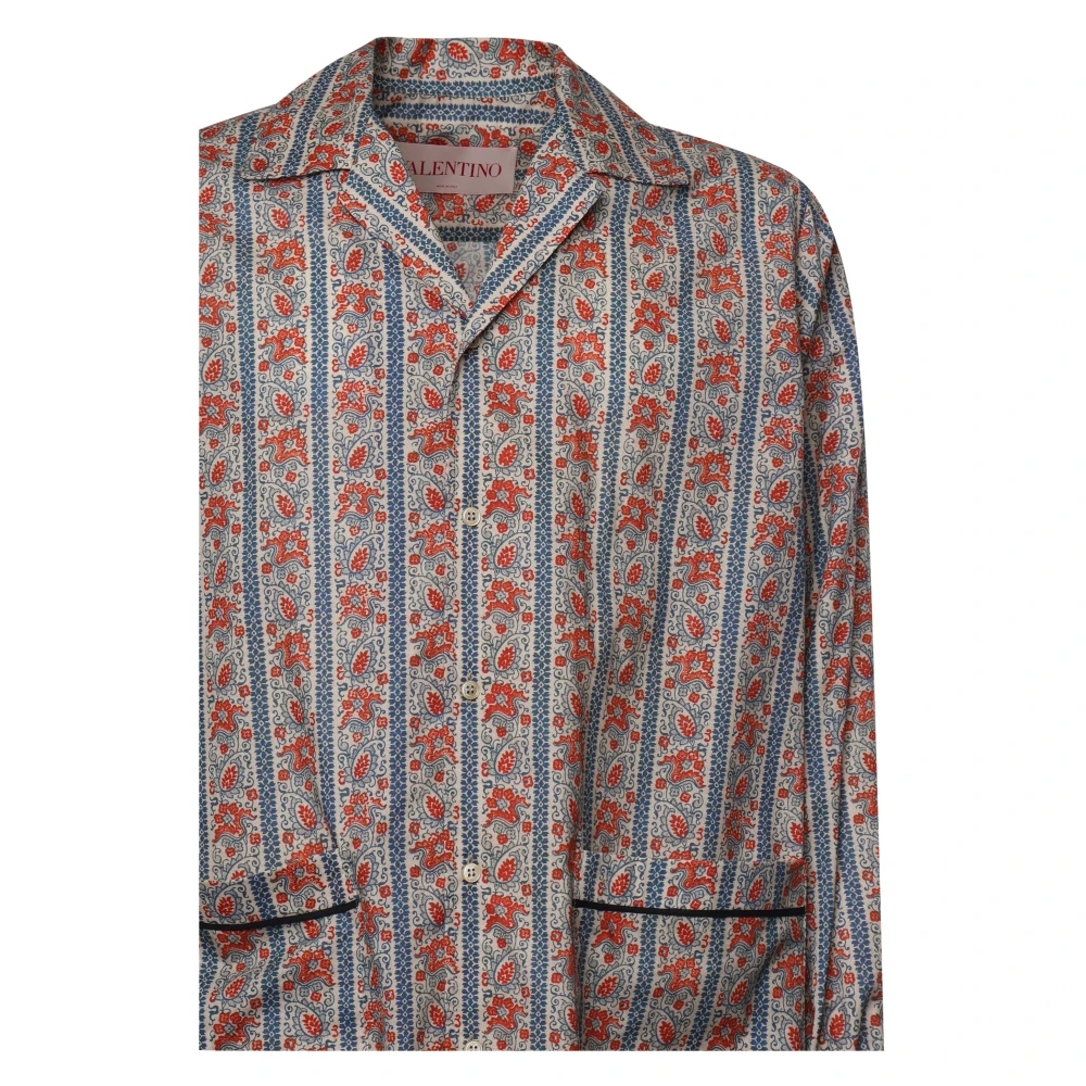 Valentino Garavani Rode Imaginaire Print Katoenen Overhemden Red Heren
