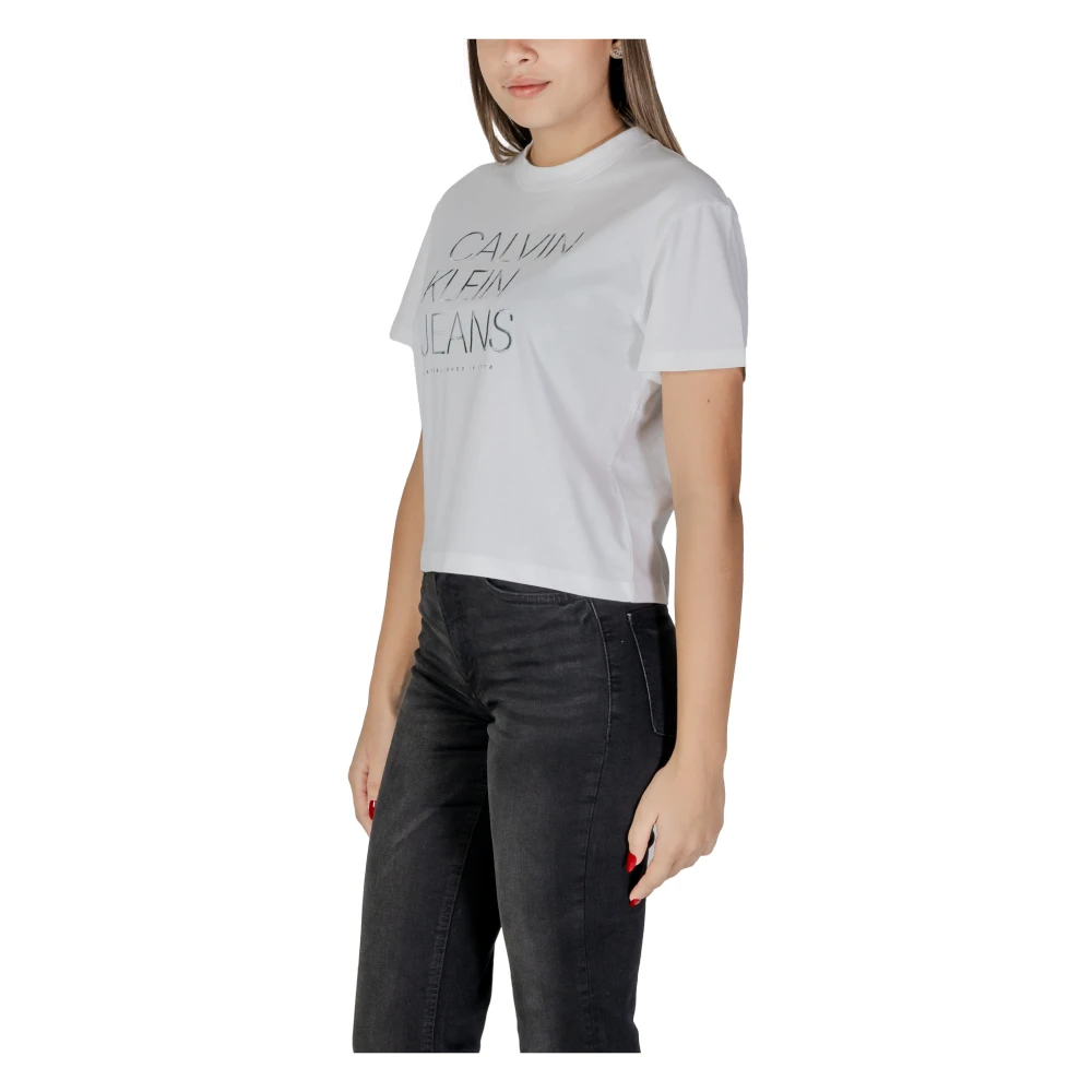 Calvin Klein Jeans Korte mouw katoenen T-shirt collectie White Dames