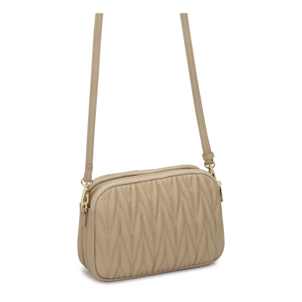 Kazar Opvallende gewatteerde handtas met schouderband Beige Dames
