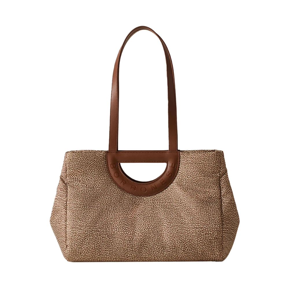 Borbonese Elegante Shopper met Dubbele Handvatten Brown Dames