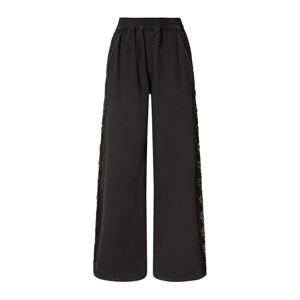 Pinko Vrouw Zwart Broeken Dames, M, Wide Broeken