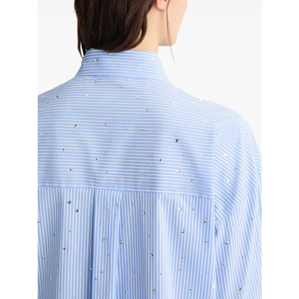 Liu Jo Lichtblauwe Shirt met Strass Steentjes Blue Dames