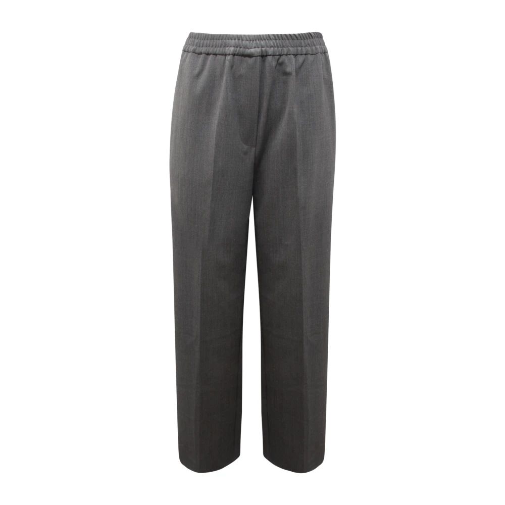 Max Mara Gray Straight Trousers, Female, Xs, Petra Wool Blend Trousers