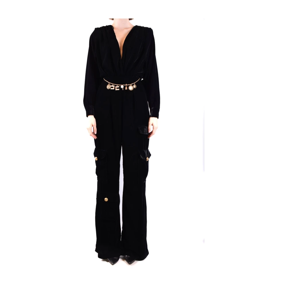Elisabetta Franchi Zwarte Jurk voor Dames Aw23 Black Dames