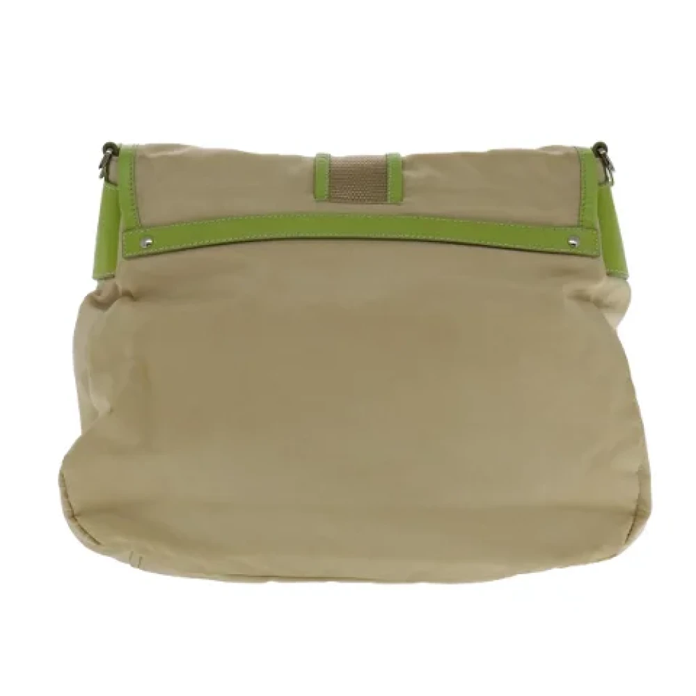 Prada Vintage Pre-owned Nylon prada-bags Beige Dames