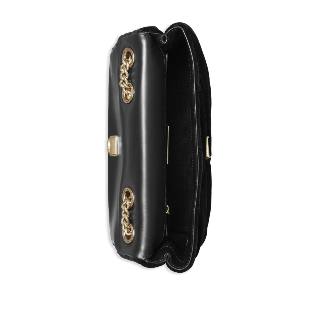 TORY BURCH Zwarte Velvet Kettingband Schoudertas Black Dames