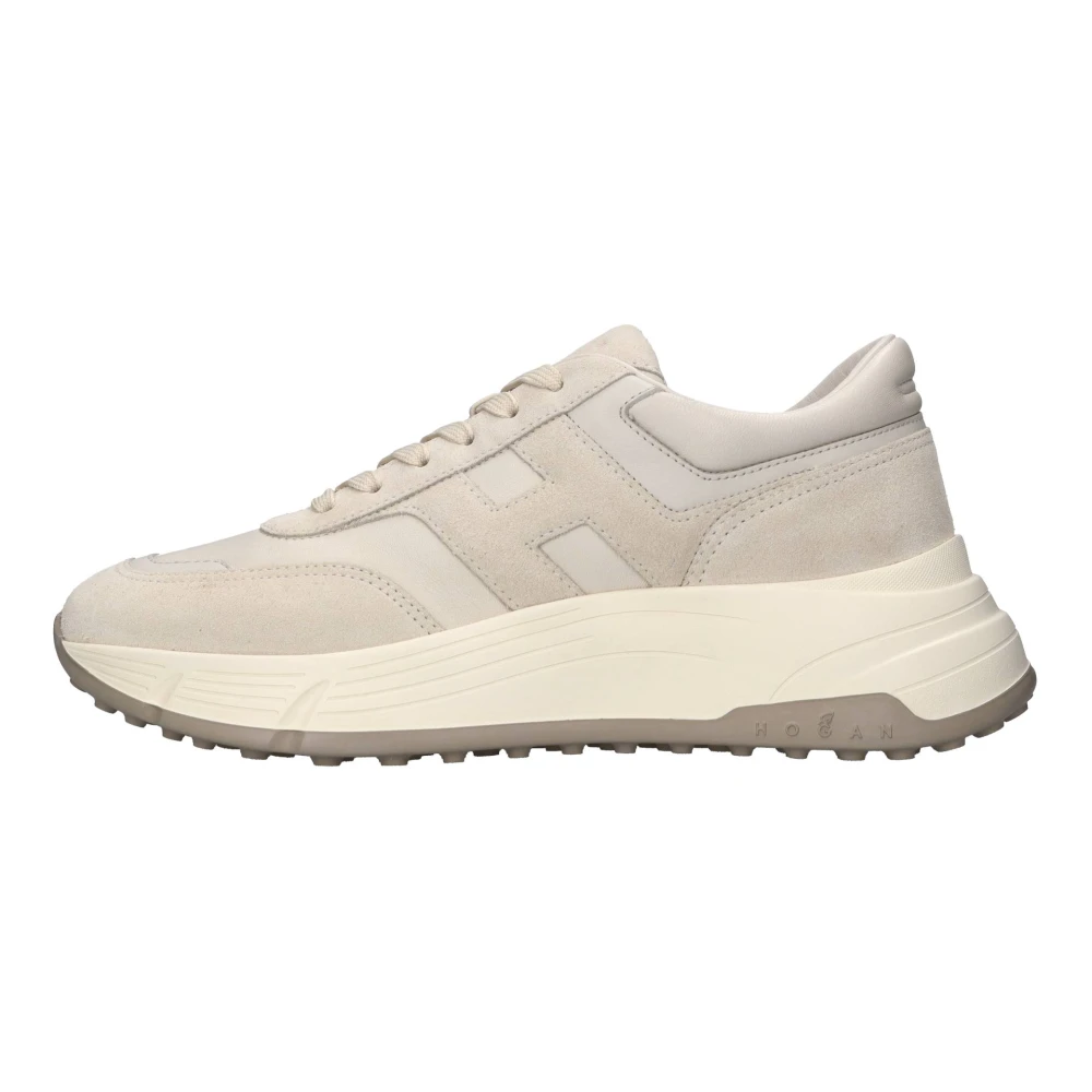 Hogan Suede Leren Sneakers Dames Schoenen Beige