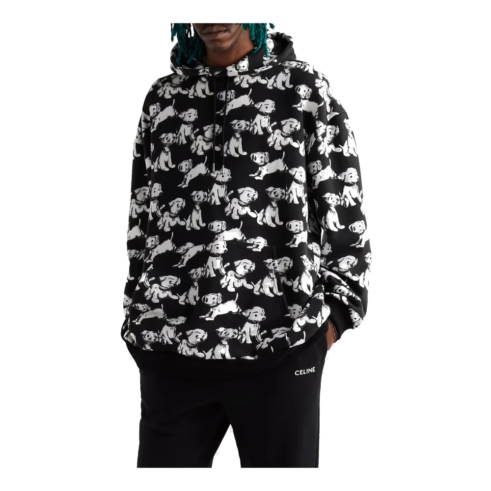 Celine Gedrukte Honden Hoodie Multicolor Heren