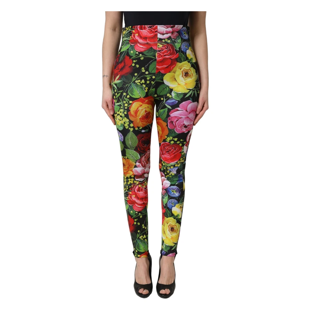 Dolce & Gabbana Women's Multicolor Floral-Print Stretch Jersey Leggings - Leggings - Xs - Trousers