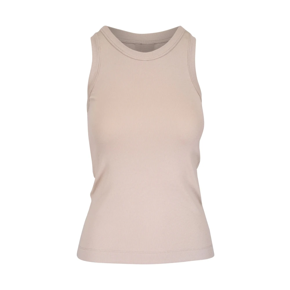 BRUNELLO CUCINELLI Beige Crew Neck Sleeveless Top Beige Dames