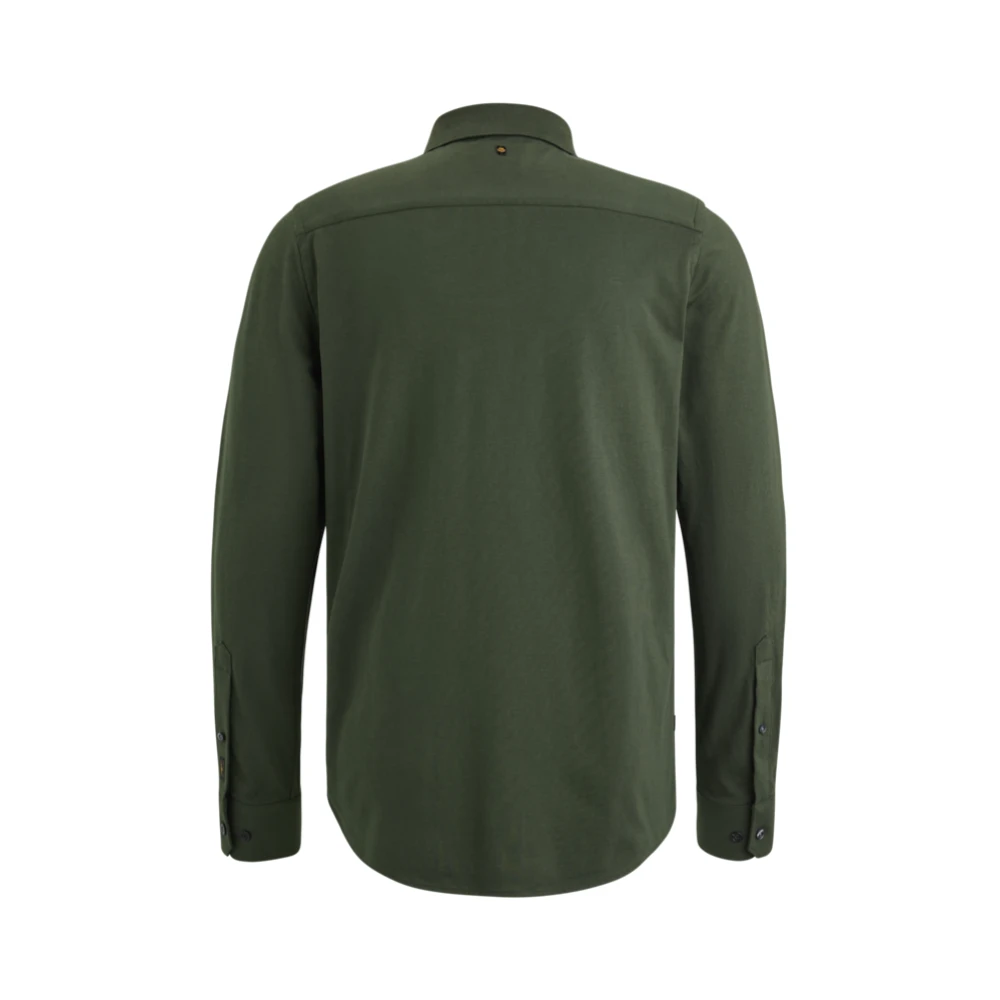 PME Legend Satin Jersey Overhemd met Kent Kraag Green Heren