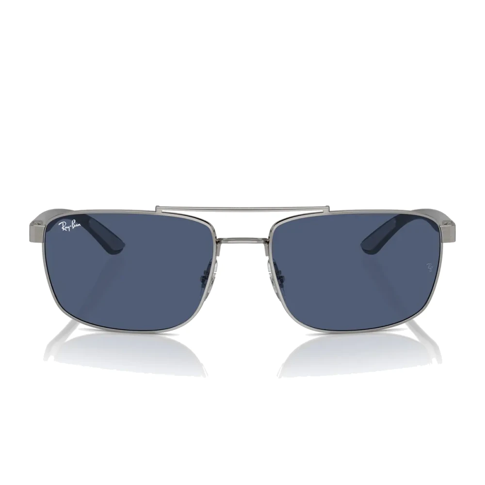Ray-Ban Unisex Gray Rectangular Sunglasses With Gunmetal Frame - Sunglasses - 59 Mm - Accessories