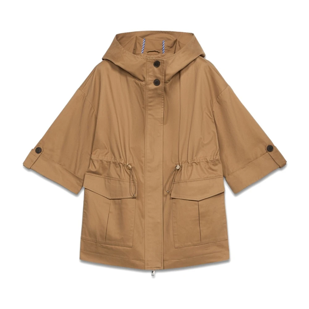 Oltre Parka van katoen met capuchon Beige Dames