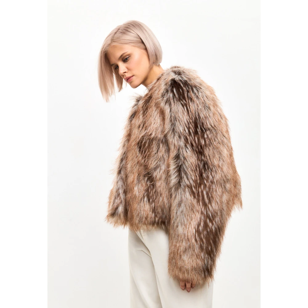 Cesare Gaspari Faux Fur & Shearling Jackets Brown Dames