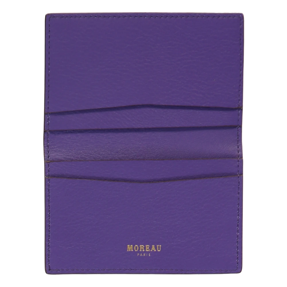 Moreau Paris Logo Detail Leren Kaarthouder Purple Dames