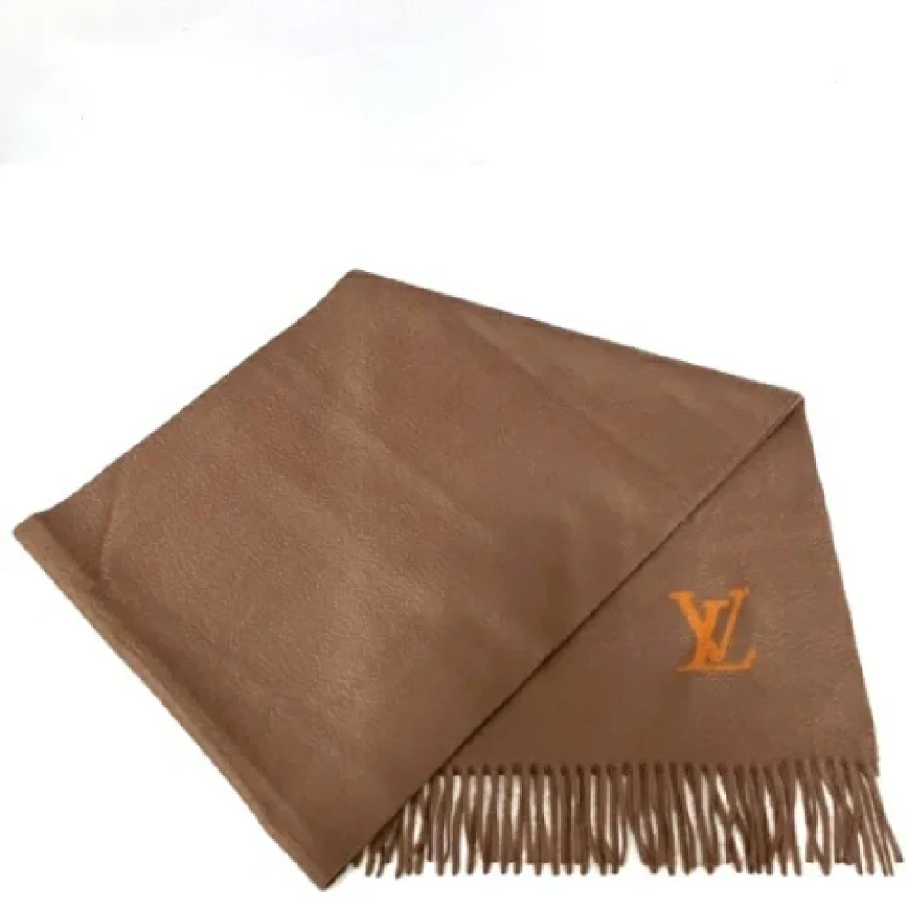 Louis Vuitton Vintage Pre-owned Cashmere scarves Brown Dames