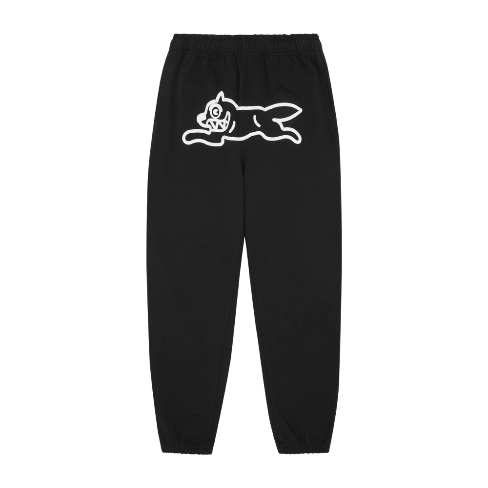 Icecream Men's Black Sweatpants, M, Running Dog Joggers With Logo Patch
