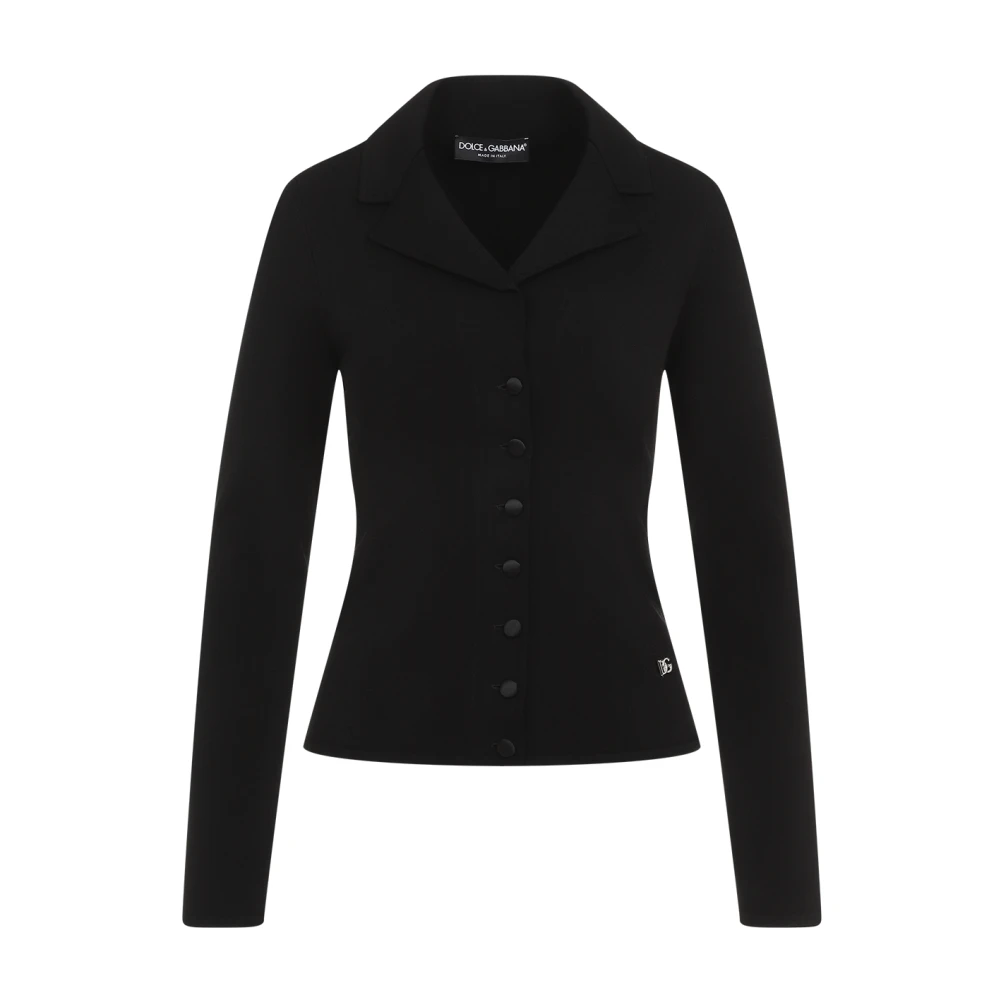 Dolce & Gabbana Elegante Zwarte Blazer Black Dames