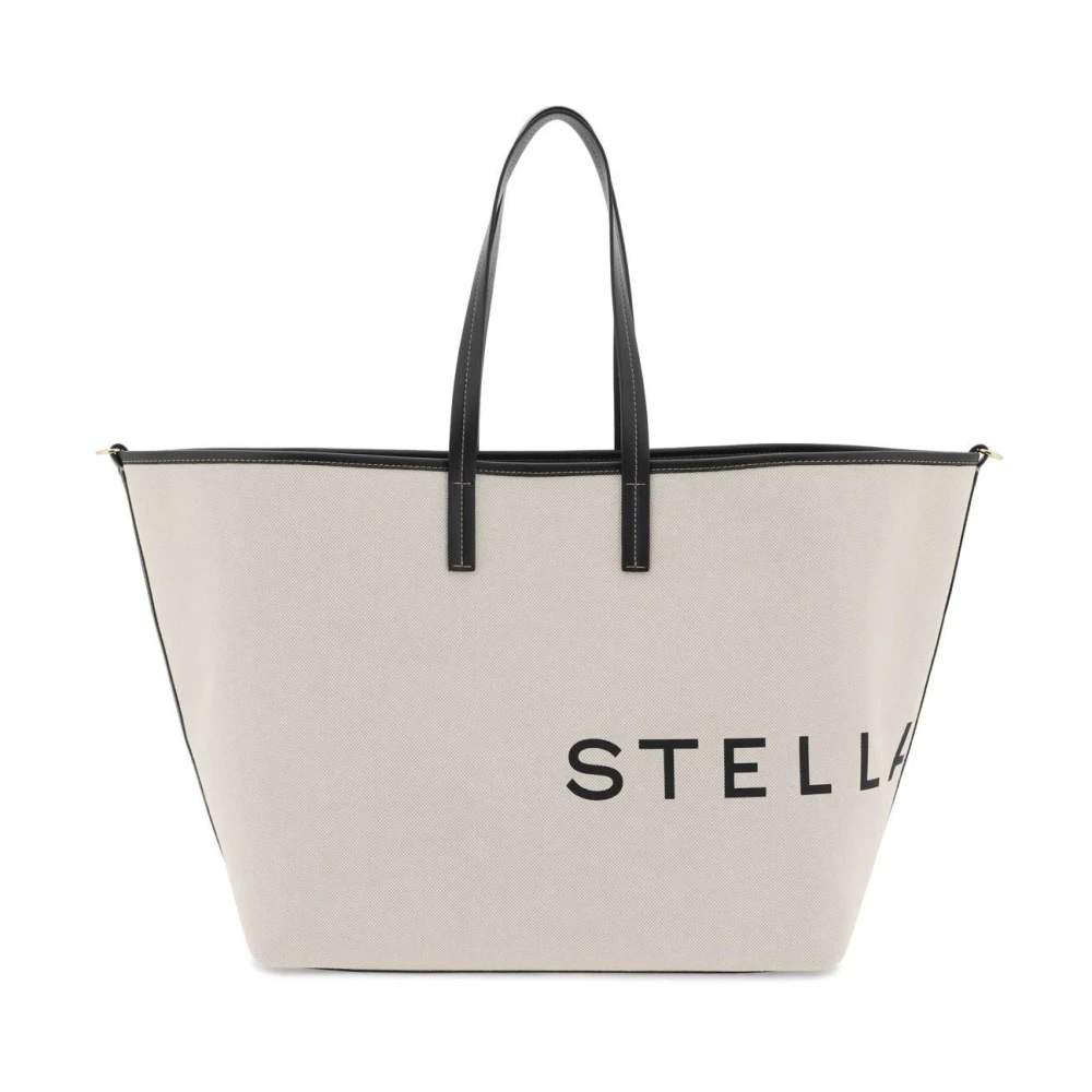 Stella Mccartney Canvas Tote Bag met Logo White Dames