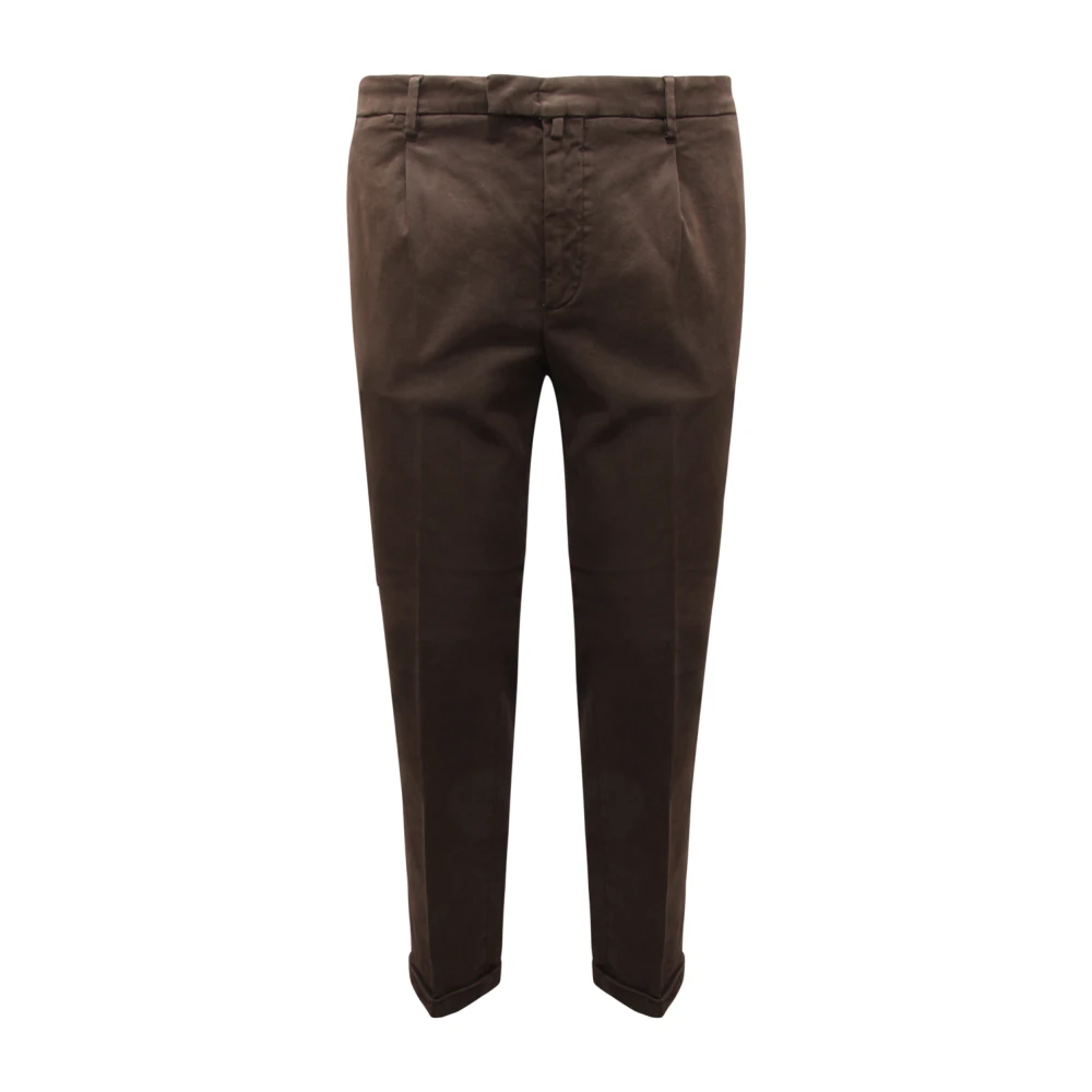 Briglia Brown Chinos, Male, 2XL, Easy Trousers With Pleats And Cuffs