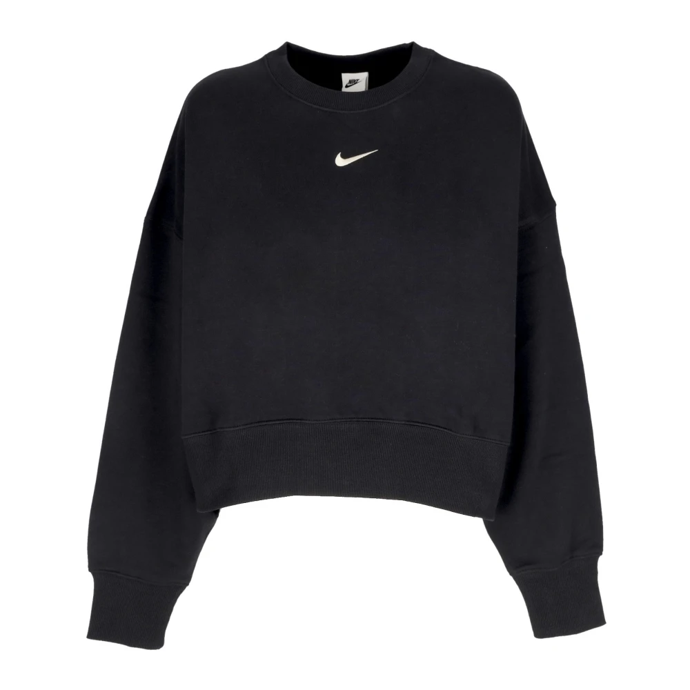 Nike Zwart Wit Oversized Crewneck Sweatshirt Black Dames