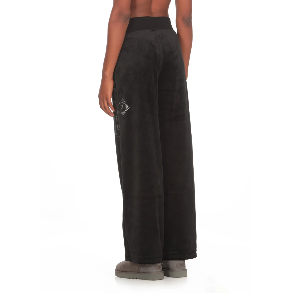 Juicy Couture Zwarte elastische broek met trekkoord Black Dames
