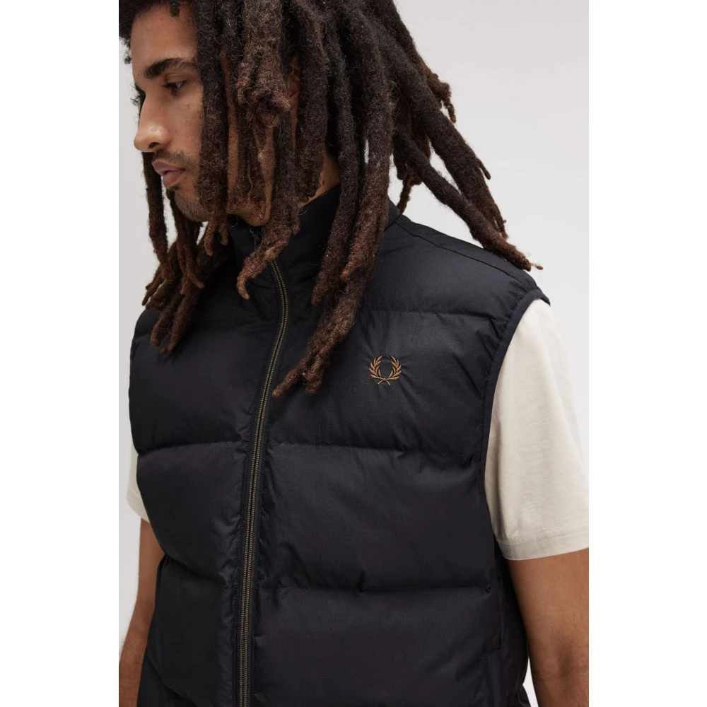 Fred Perry Zwarte Geïsoleerde Gilet Vest Black Heren