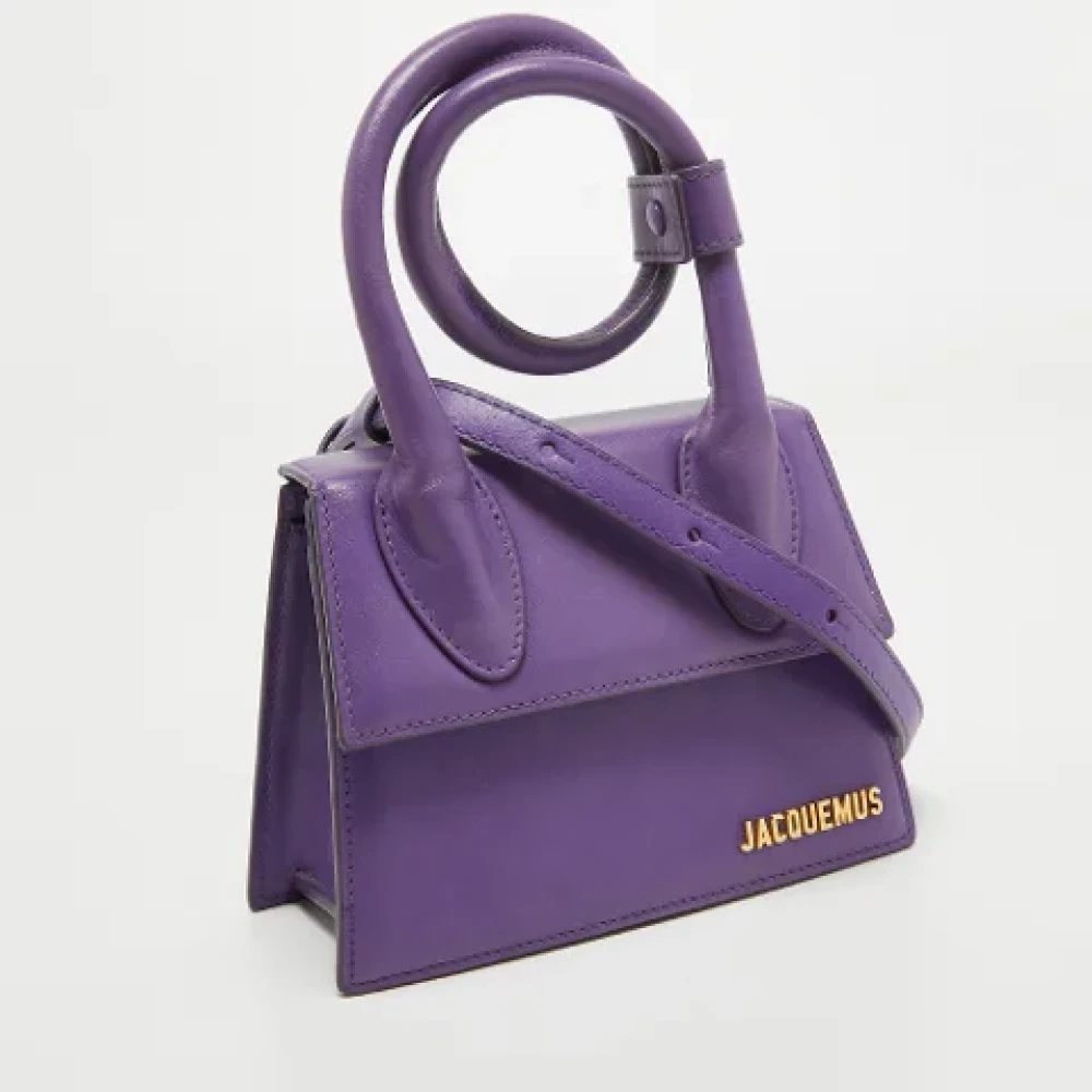 Jacquemus Pre-owned Leather handbags Purple Dames
