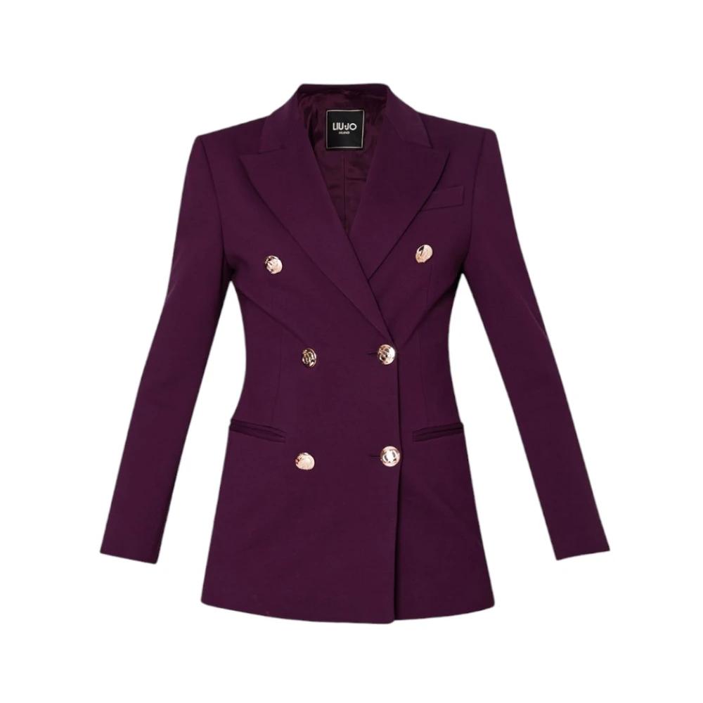 Liu Jo Double-breasted Stretch Blazer Purple Dames