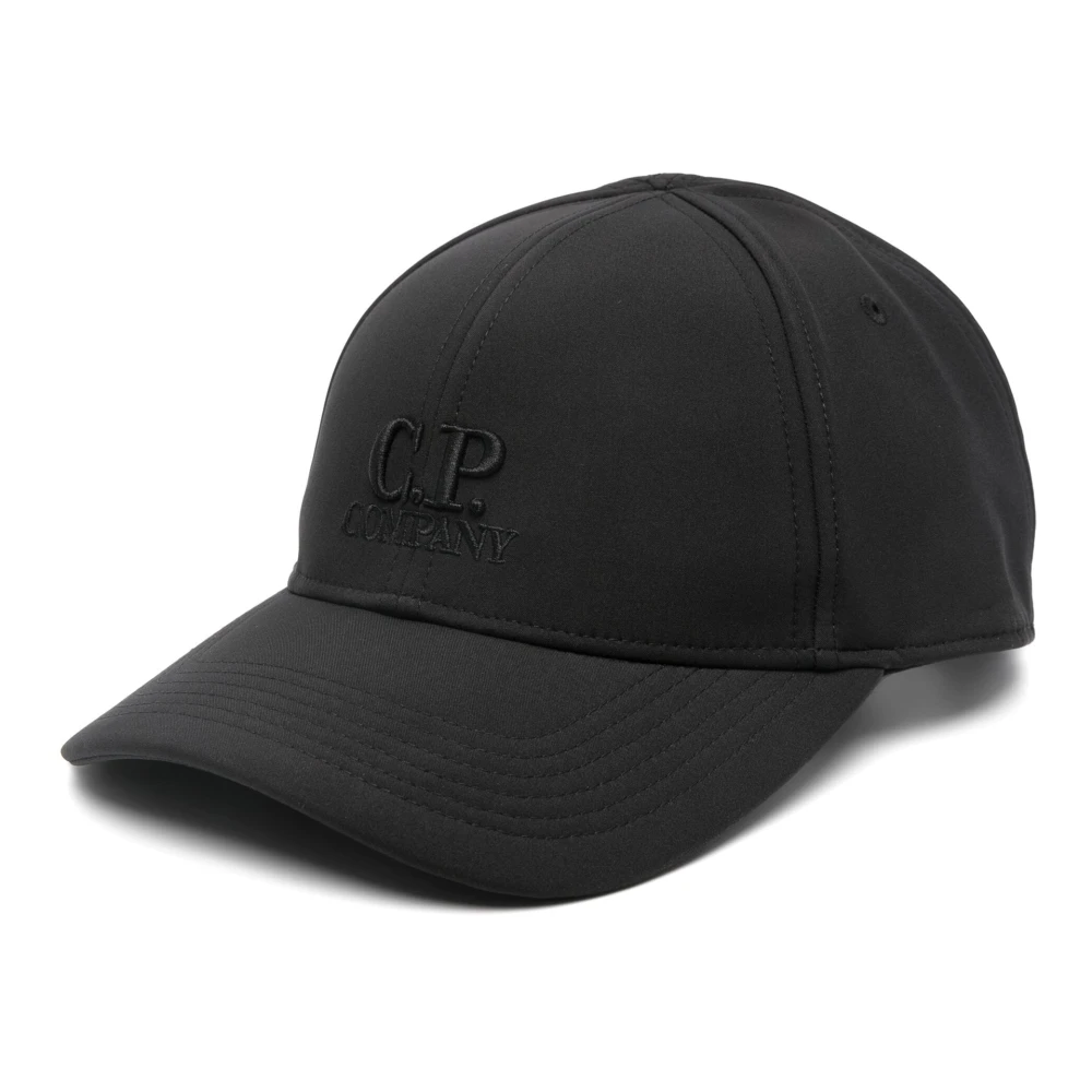 C.P. Company Zwarte Baseballpet met Geborduurd Logo Black Heren