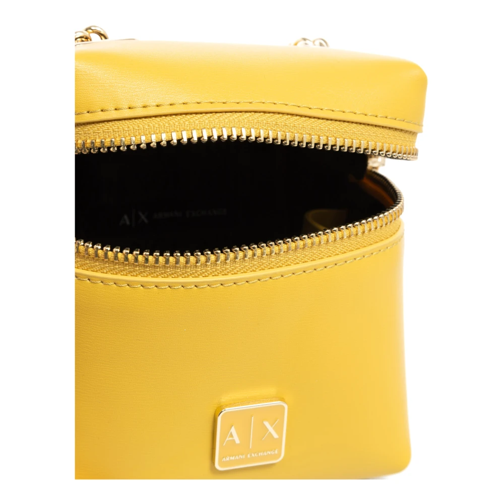 Armani Exchange Stijlvolle schoudertas met ritssluiting Yellow Dames