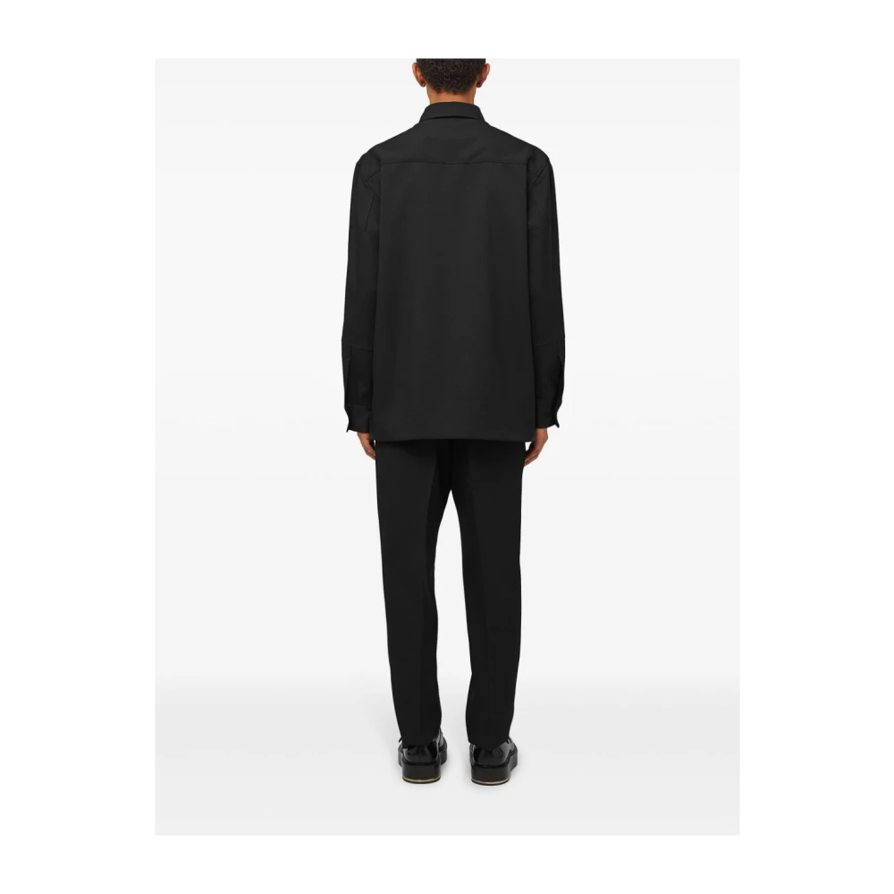 Jil Sander Zwarte Wol Cropped Broek Black Heren