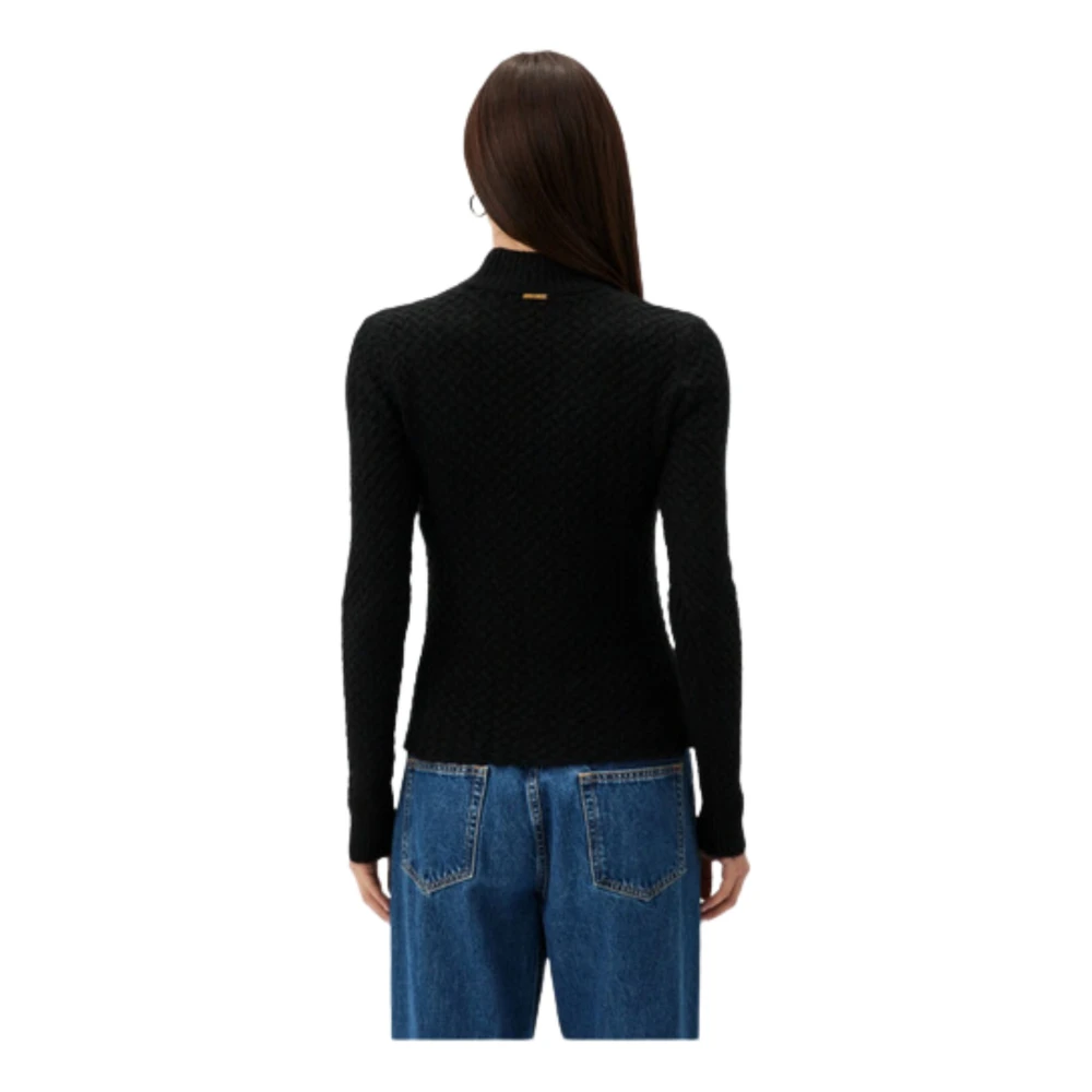 Twinset Zwart Sweater Set met Broche Black Dames