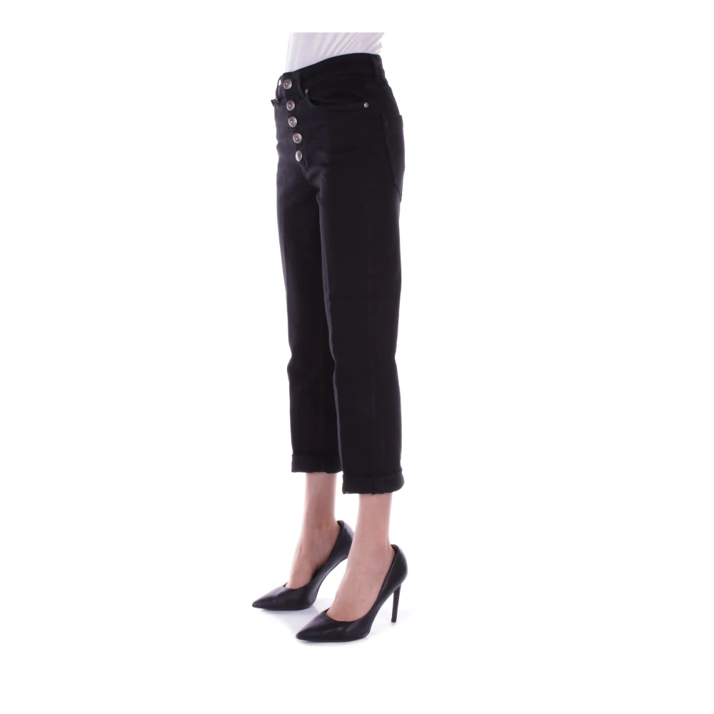Dondup Zwarte Logo Jeans met Zakken Black Dames